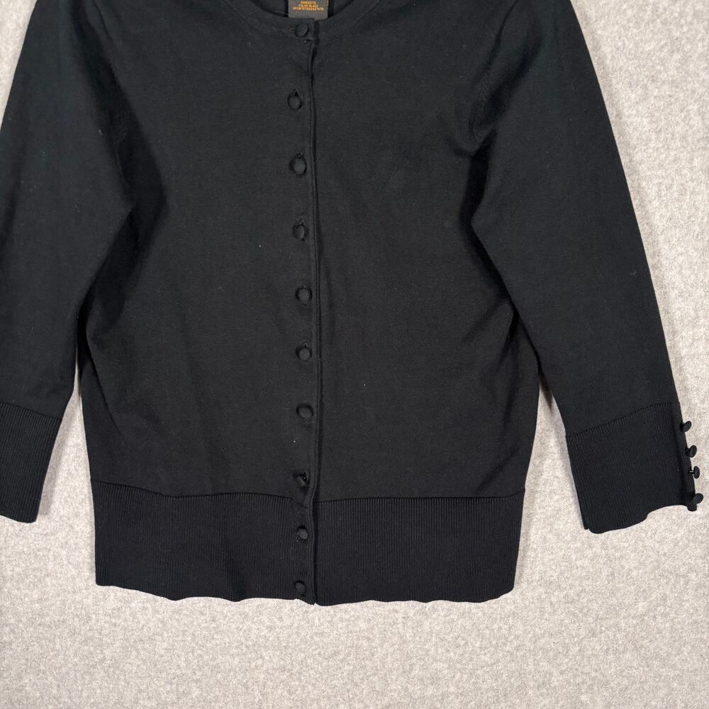 Grace Elements Cardigan Large Black Button Thin B… - image 3